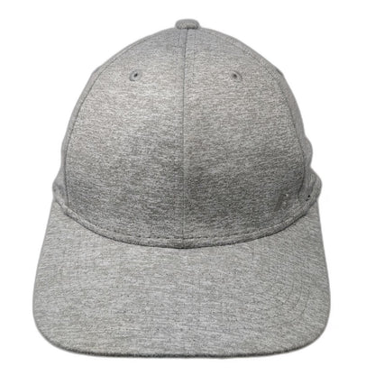 Russell Baseball Cap Gray XL Fitted Stretch Heathered Curved Brim Logo Hat