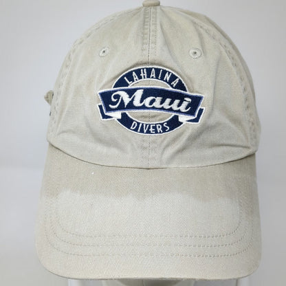 Ahead Baseball Cap Beige One Size Lahaina Maui Divers Scuba Flag Hawaii Hat