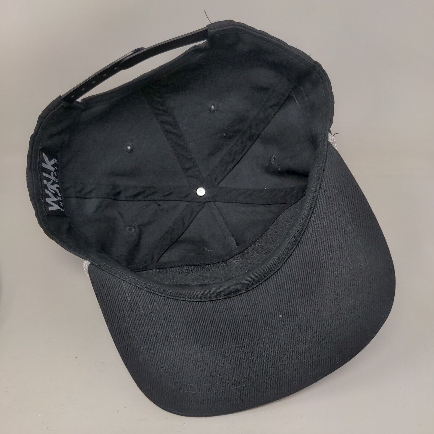 Walk The Walk Snapback Rope Hat Black One Size Embroidered Adjustable