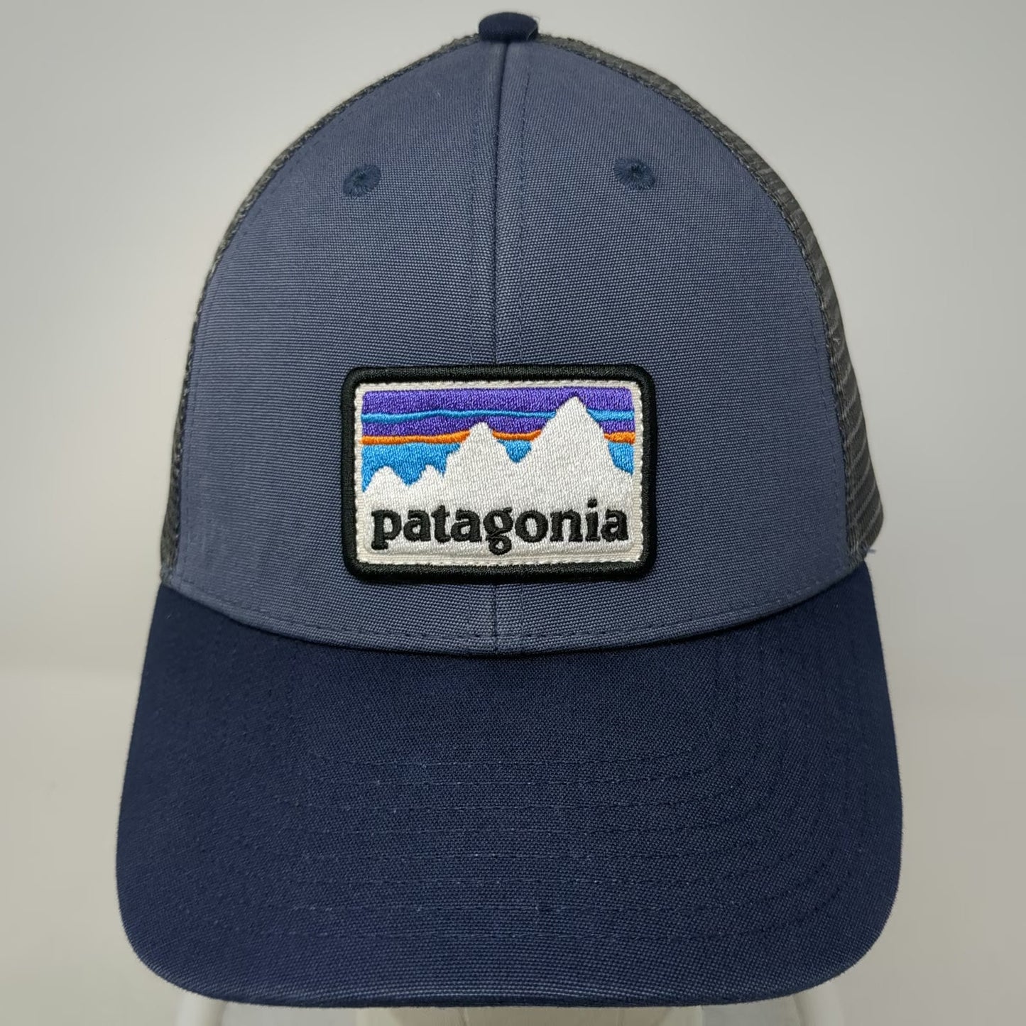 Patagonia Trucker Hat Blue One Size P-6 Logo Mesh Snapback Adjustable Mountain