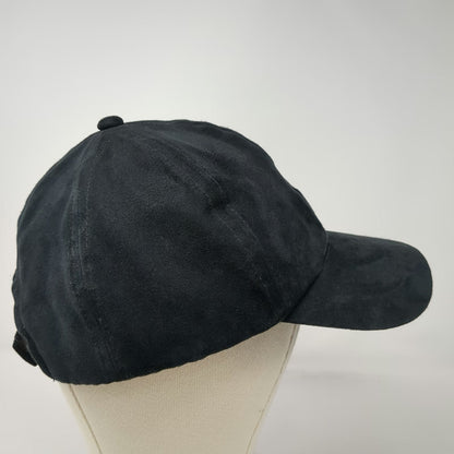 Weatherproof Baseball Cap Black One Size Faux Suede Strapback Hat Logo Outdoor