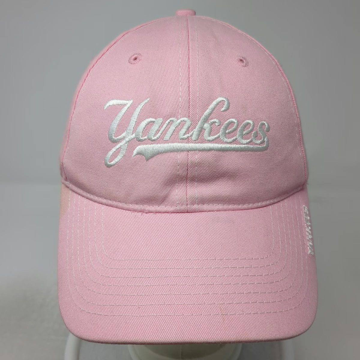 New York Yankees MLB Drew Pearson Baseball Cap Pink White One Size Slideback Hat