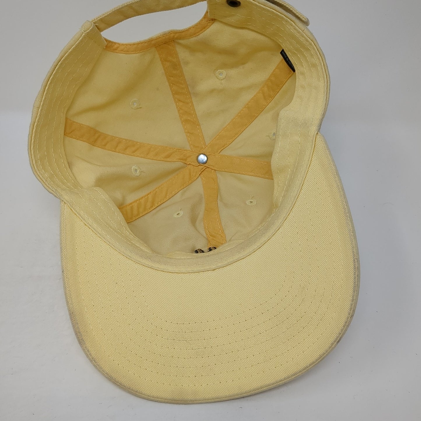 You Know Slideback Baseball Cap Yellow One Size Adjustable Embroidered 6 Panel