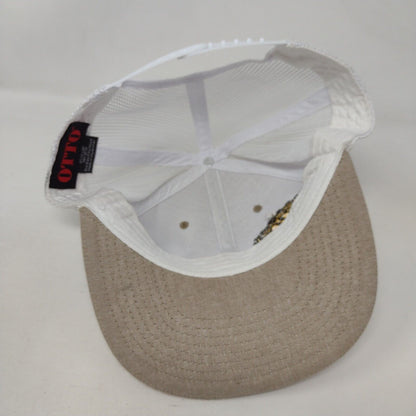 Hopworks Brewery Snapback Trucker Hat Tan OSFM Adjustable Mesh Back Otto