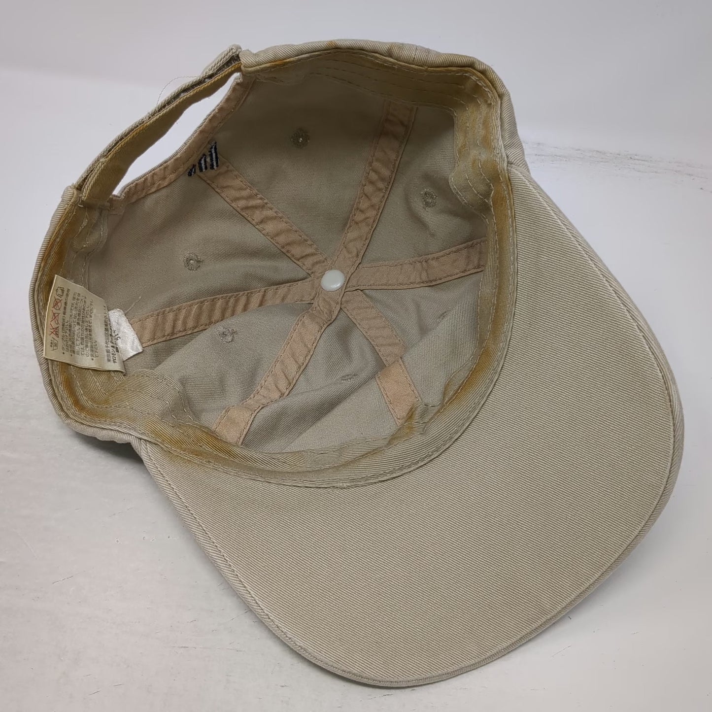 Adidas Baseball Cap Beige One Size Cotton Tonal Brim Logo Adjustable Strap Hat