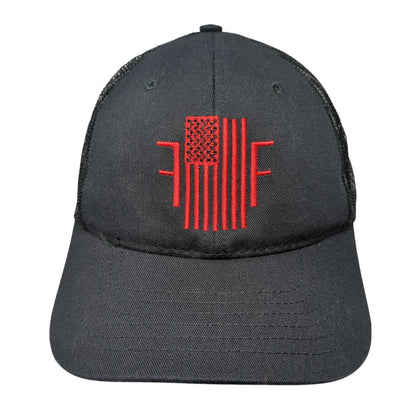 USA Flag Snapback Trucker Hat Black OS Adjustable Embroidered Mesh Classic Caps