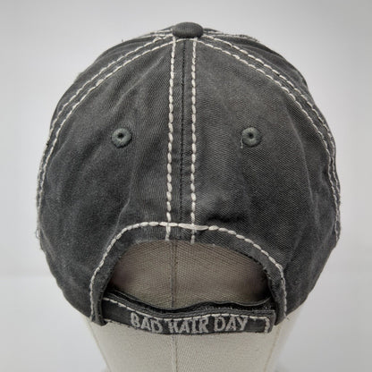 Bad Hair Day Strapback Hat Gray One Size Distressed KB ETHOS Vintage