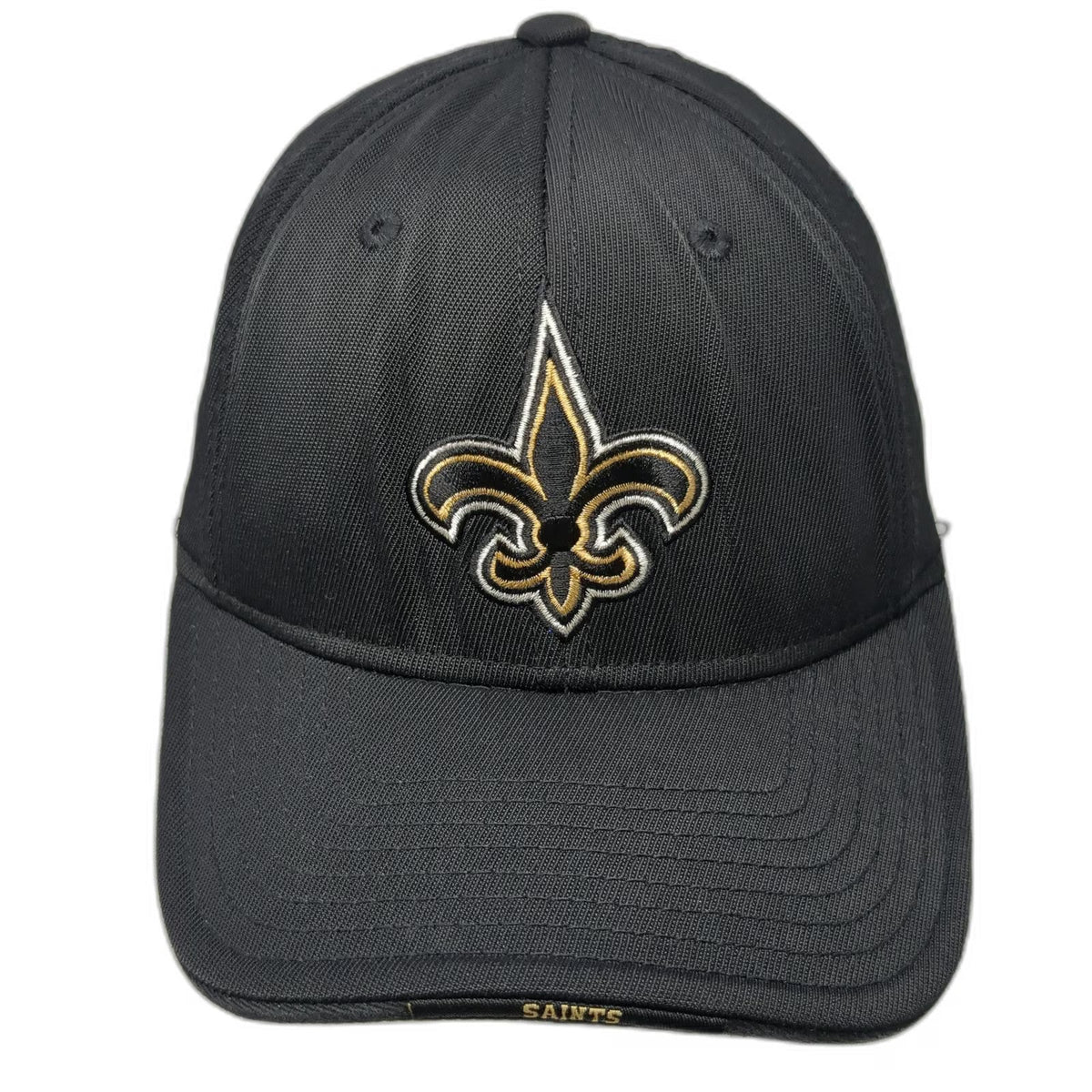 New Orleans Saints NFL Black One Size Cap Fleur De Lis Embroidered Stretch Hat