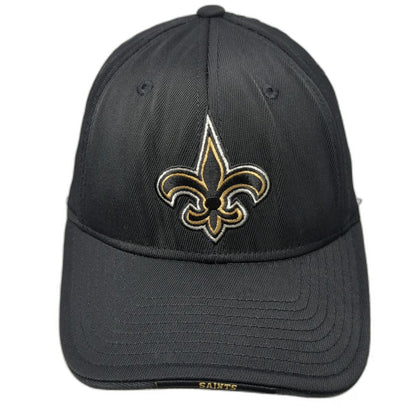New Orleans Saints NFL Black One Size Cap Fleur De Lis Embroidered Stretch Hat