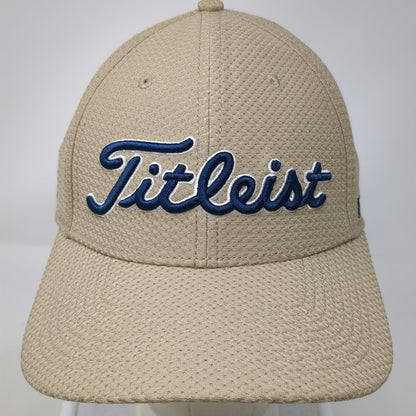 Titleist Baseball Cap Beige Blue L Pro V1 FJ A-Flex Mesh Breathable Golf Hat