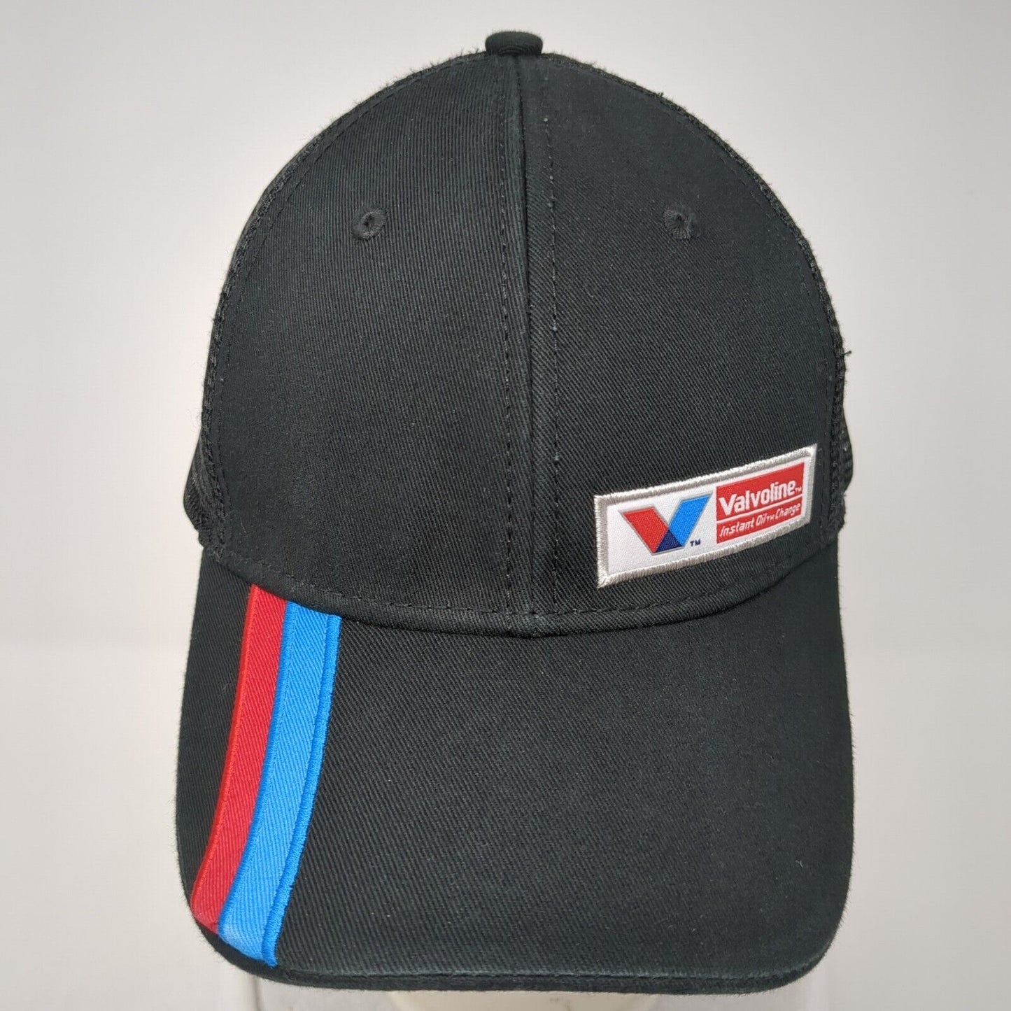 Valvoline Snapback Trucker Hat Black One Size Mesh Back Adjustable