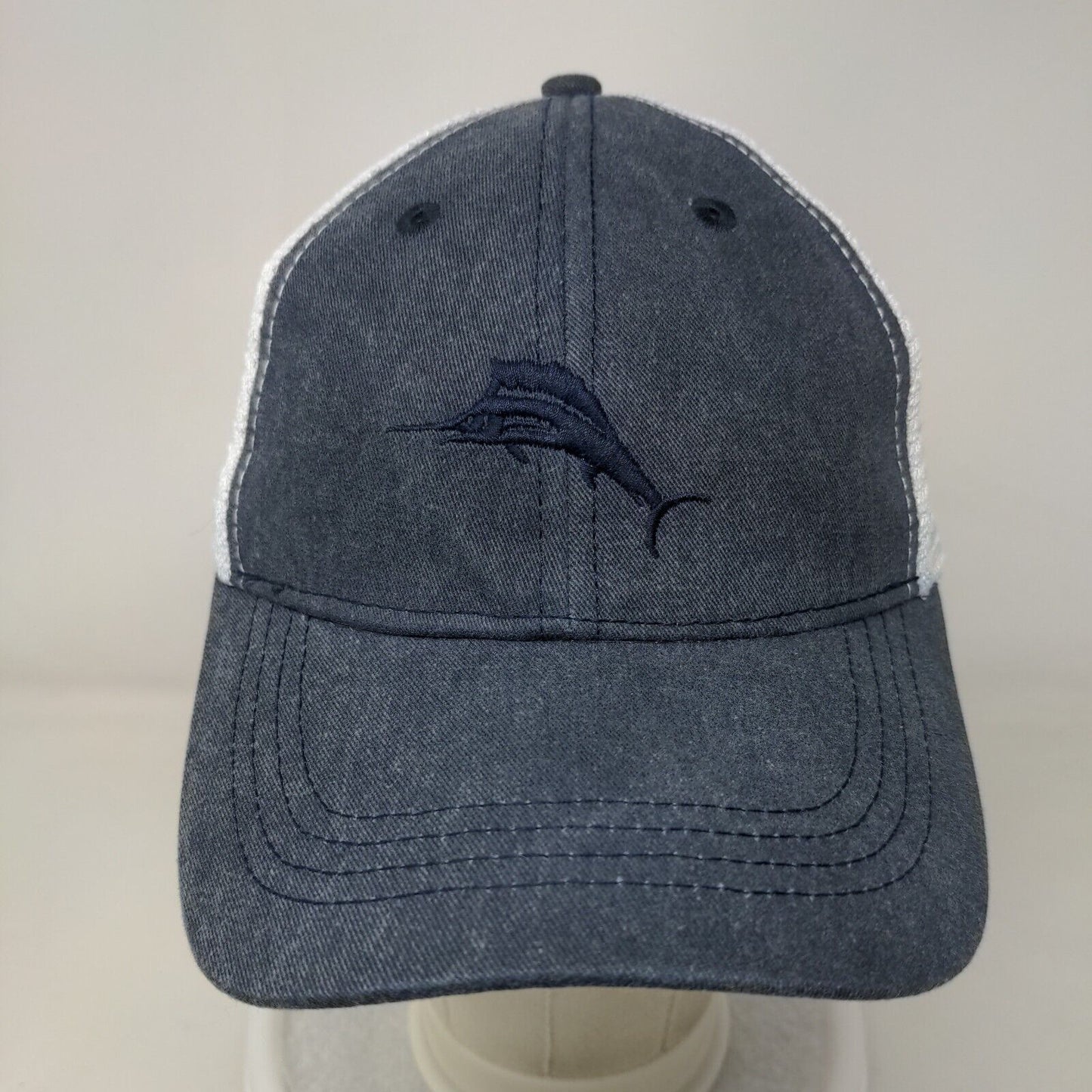 Tommy Bahama Marlin Slideback Trucker Hat Blue One Size Mesh Back
