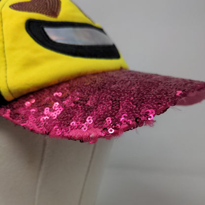 Unbranded Girl's Snapback Mesh Back Hat Multicolor Smiley Face Sparkly
