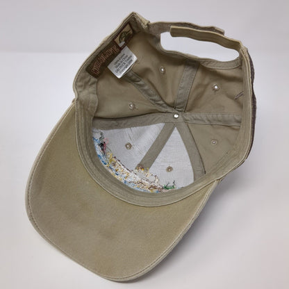 The Drift Wood Bar Cascade MT Strapback Hat Tan OS Adjustable Wild Life Dri-Duck
