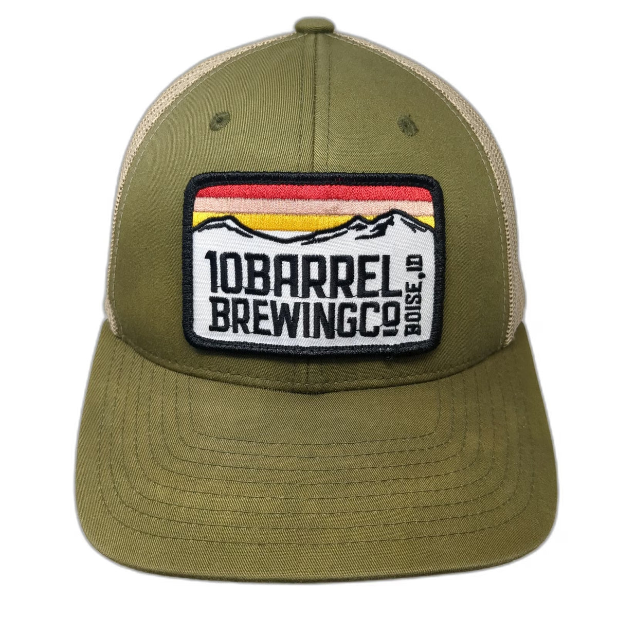 Yupoong 10 Barrel Brewing Co Boise ID Trucker Hat Green One Size Mesh Mountain