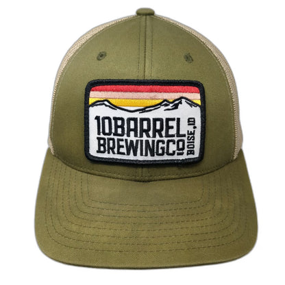 Yupoong 10 Barrel Brewing Co Boise ID Trucker Hat Green One Size Mesh Mountain