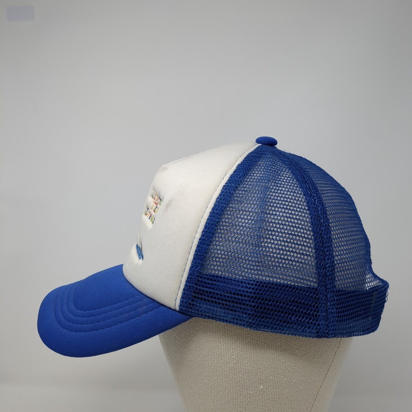 Living The Dream Snapback Trucker Hat Blue OS Adjustable Embroidered Mesh Back