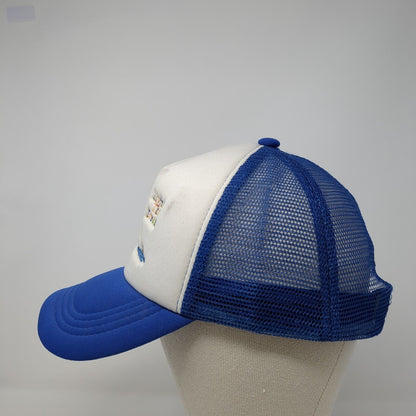 Living The Dream Snapback Trucker Hat Blue OS Adjustable Embroidered Mesh Back