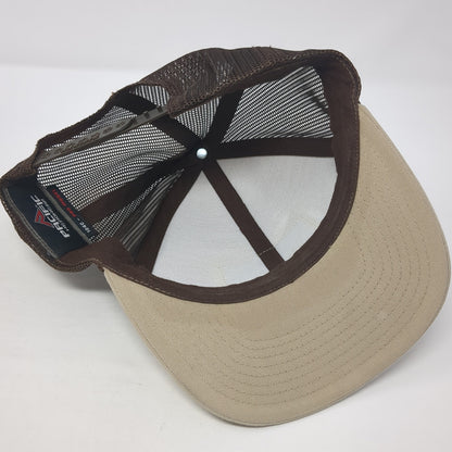 1860 Cattle Co. Patch Snapback Trucker Hat Brown One Size Mesh Back