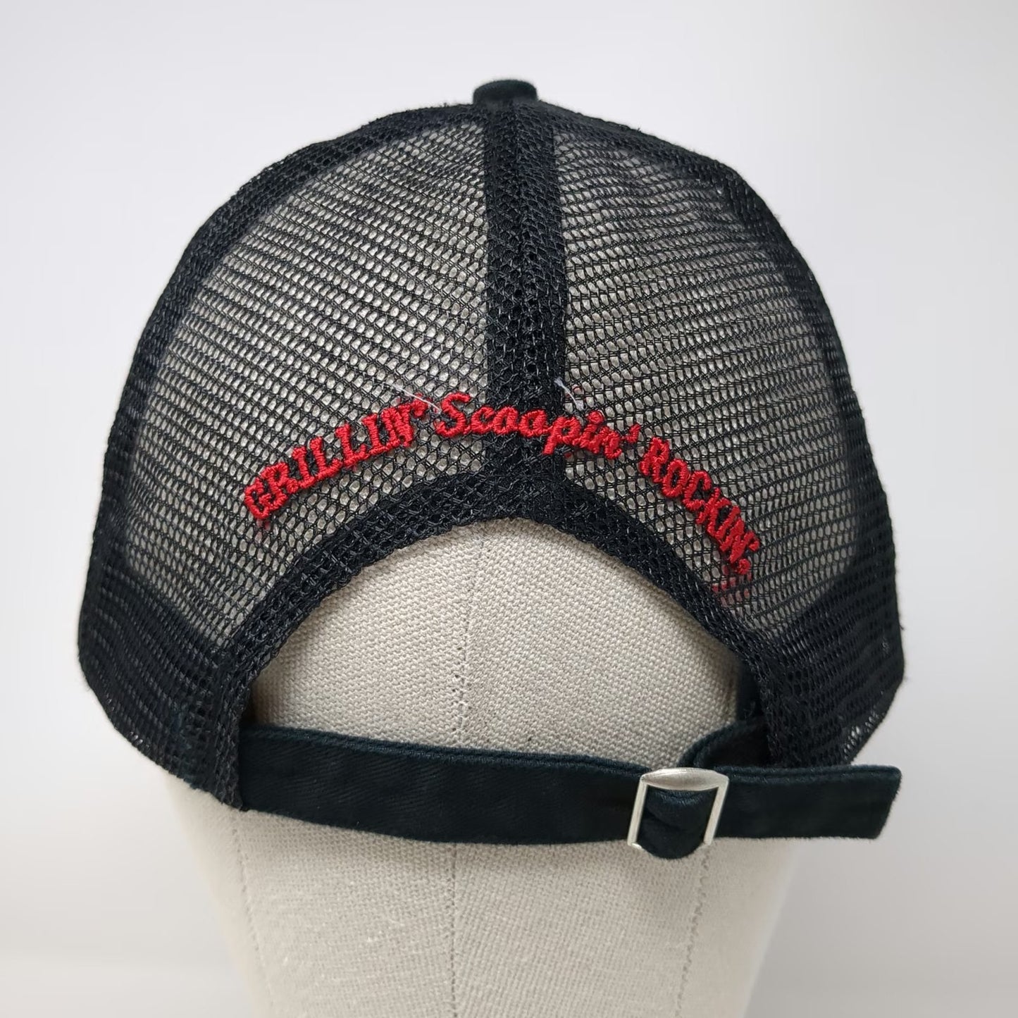 Apollo Baseball Cap Black One Size Freddys Grillin Scoopin Rockin Mesh Back Hat