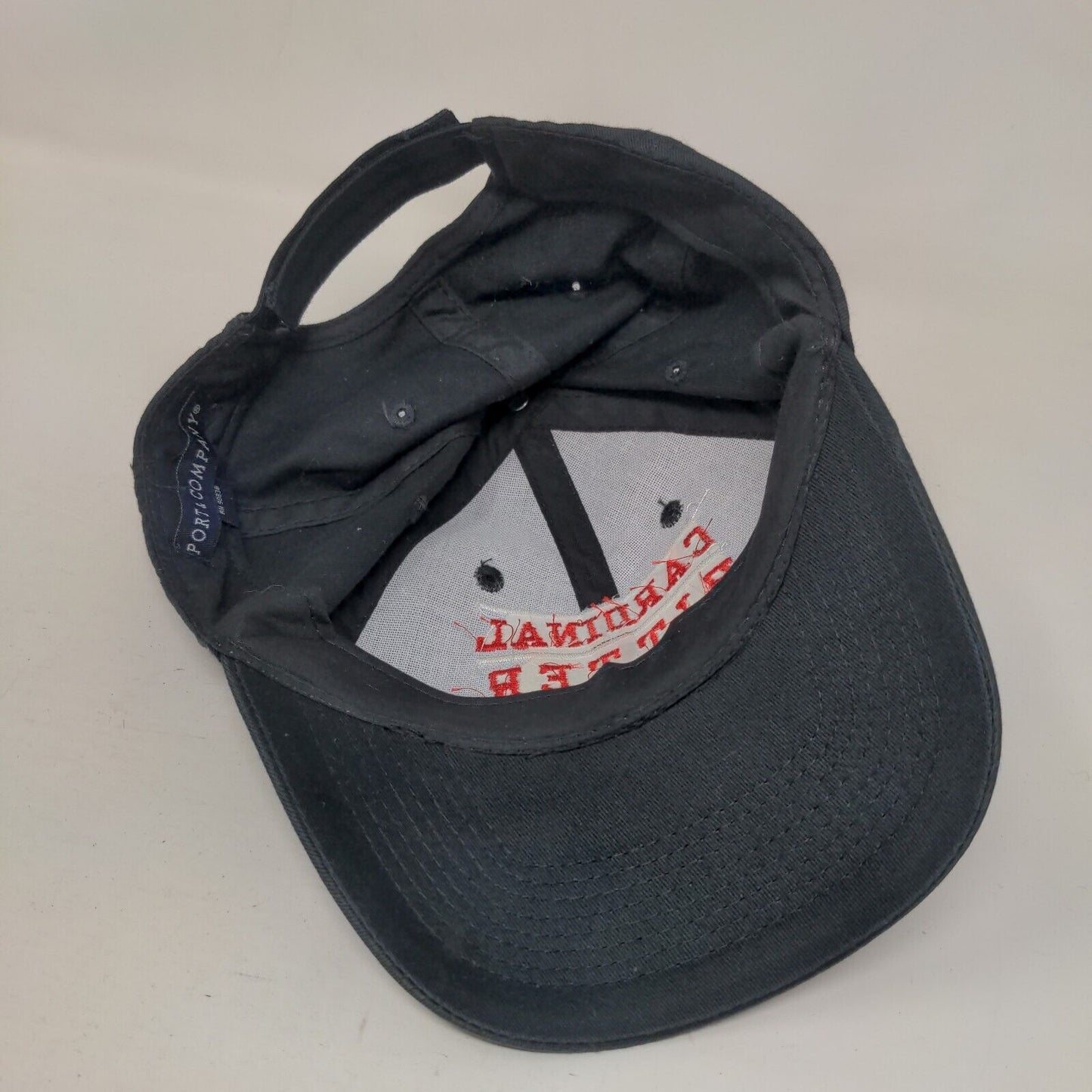 Cardinal Ritter Strapback Hat Black Embroidered School Logo 100% Cotton