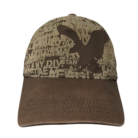 American Eagle Outfitters Fitted Hat L/XL Brown Graphic Print Vent Holes