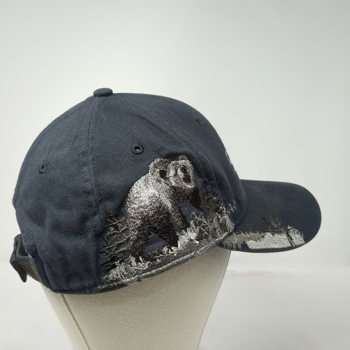 Dri Duck Simplot Baseball Cap Gray One Size Embroidered Grizzly Bear Hat Cotton