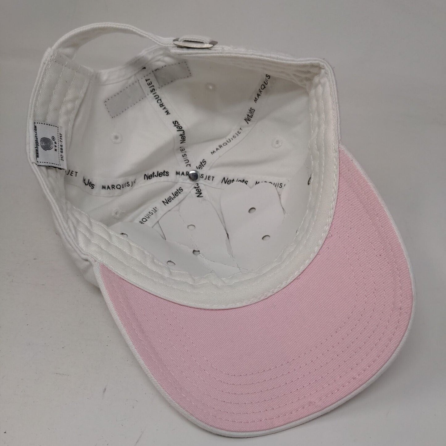 Marquis Jet Slideback Hat White OSFA Embroidered Adjustable 6 Panel