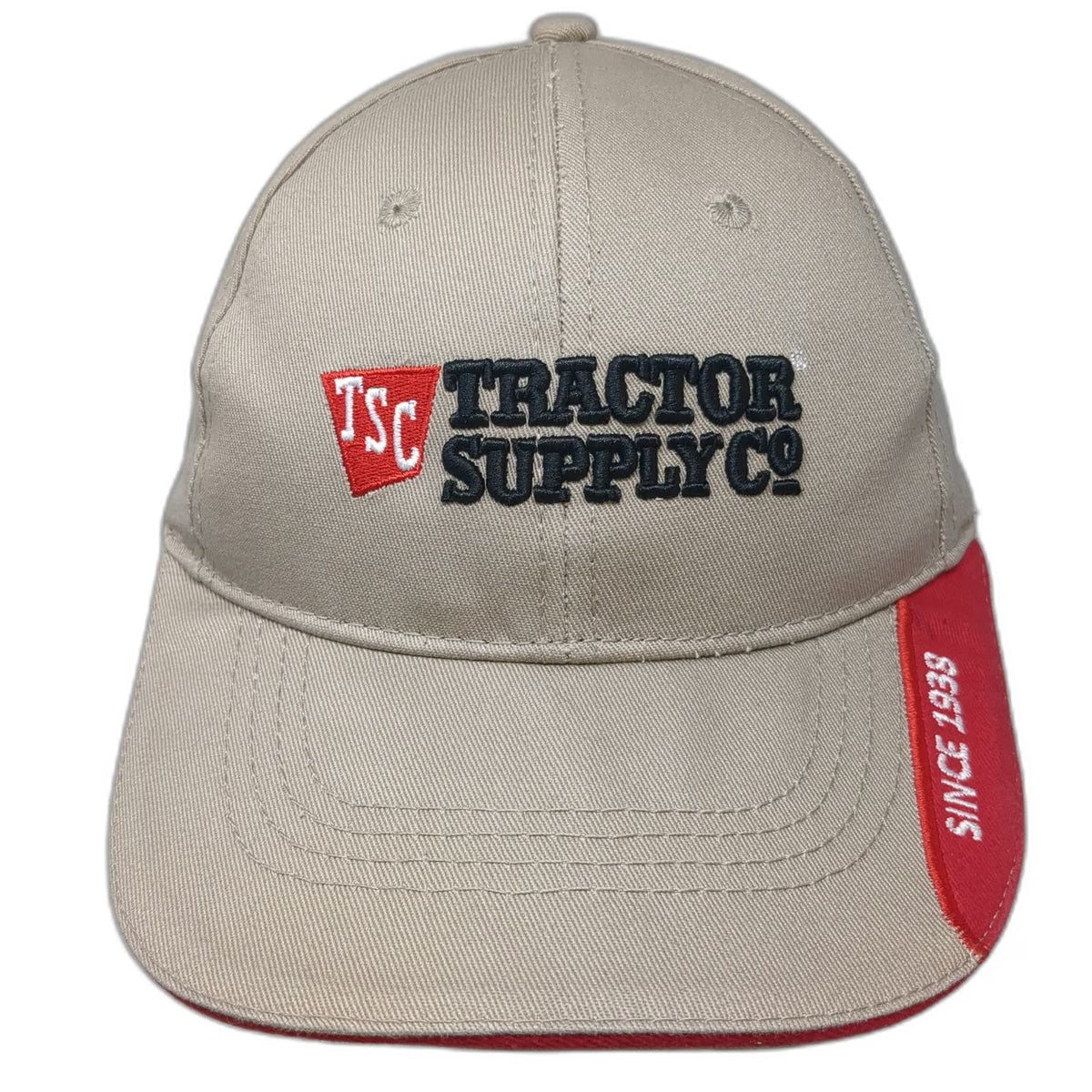 Tractor Supply Co Baseball Cap Beige One Size Since 1938 Slideback Hat Cotton