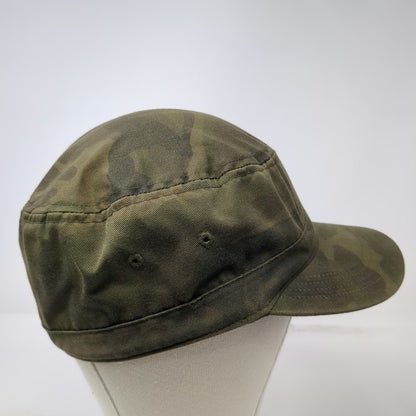 Army Cap Green Woodland Camo Flat Top One Size Hat Military Style Patrol Cadet