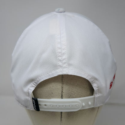 PING 5 Panel White Hat OSFM Snapback Rubber Patch Scheels Golf Gray Adjustable