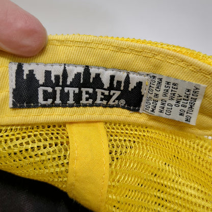 Citeez Brooklyn New York City Trucker Hat Red Yellow Mesh Snapback One Size Cap