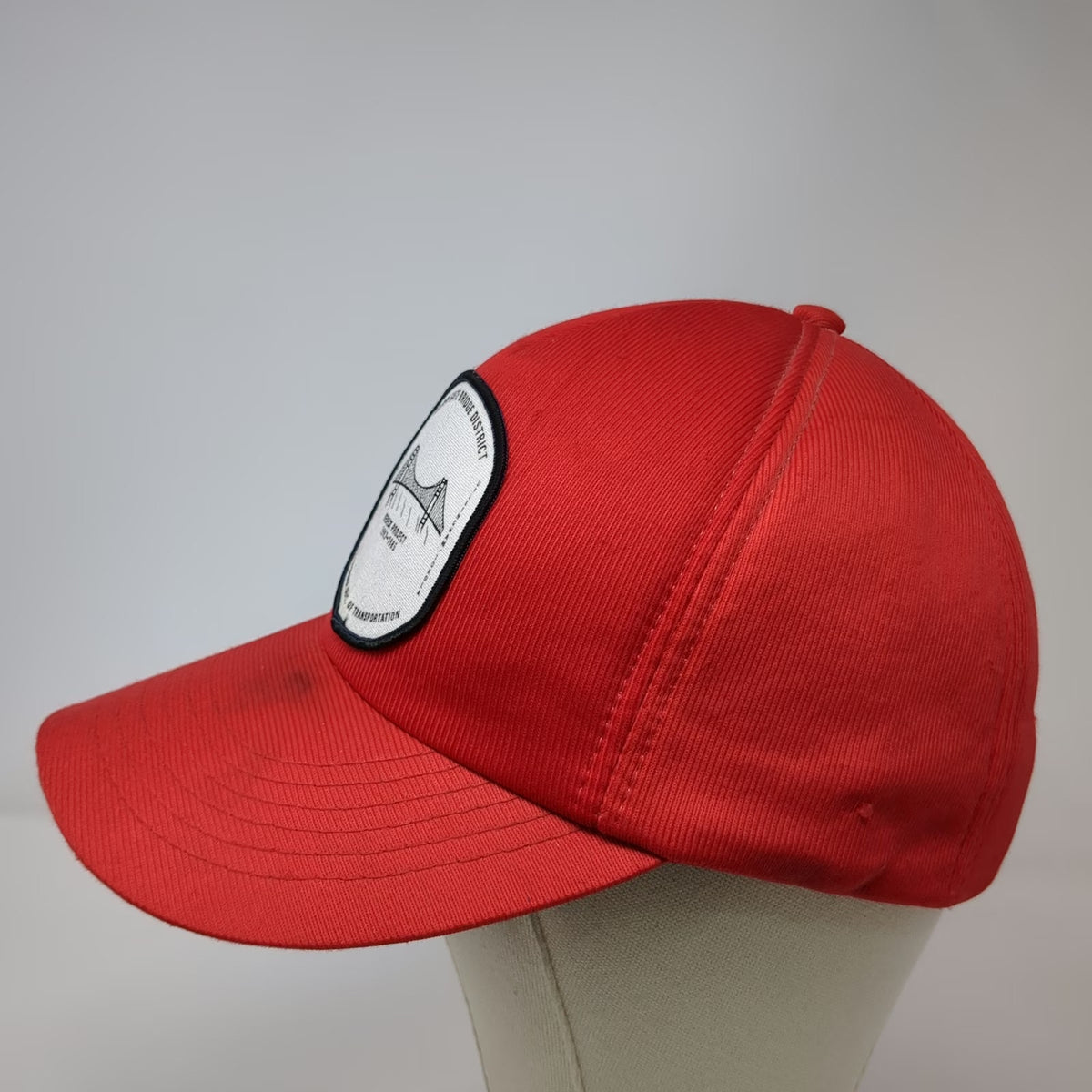 Red 5 Panel Hat One Size Golden Gate Bridge District Redeck Project Snapback CA