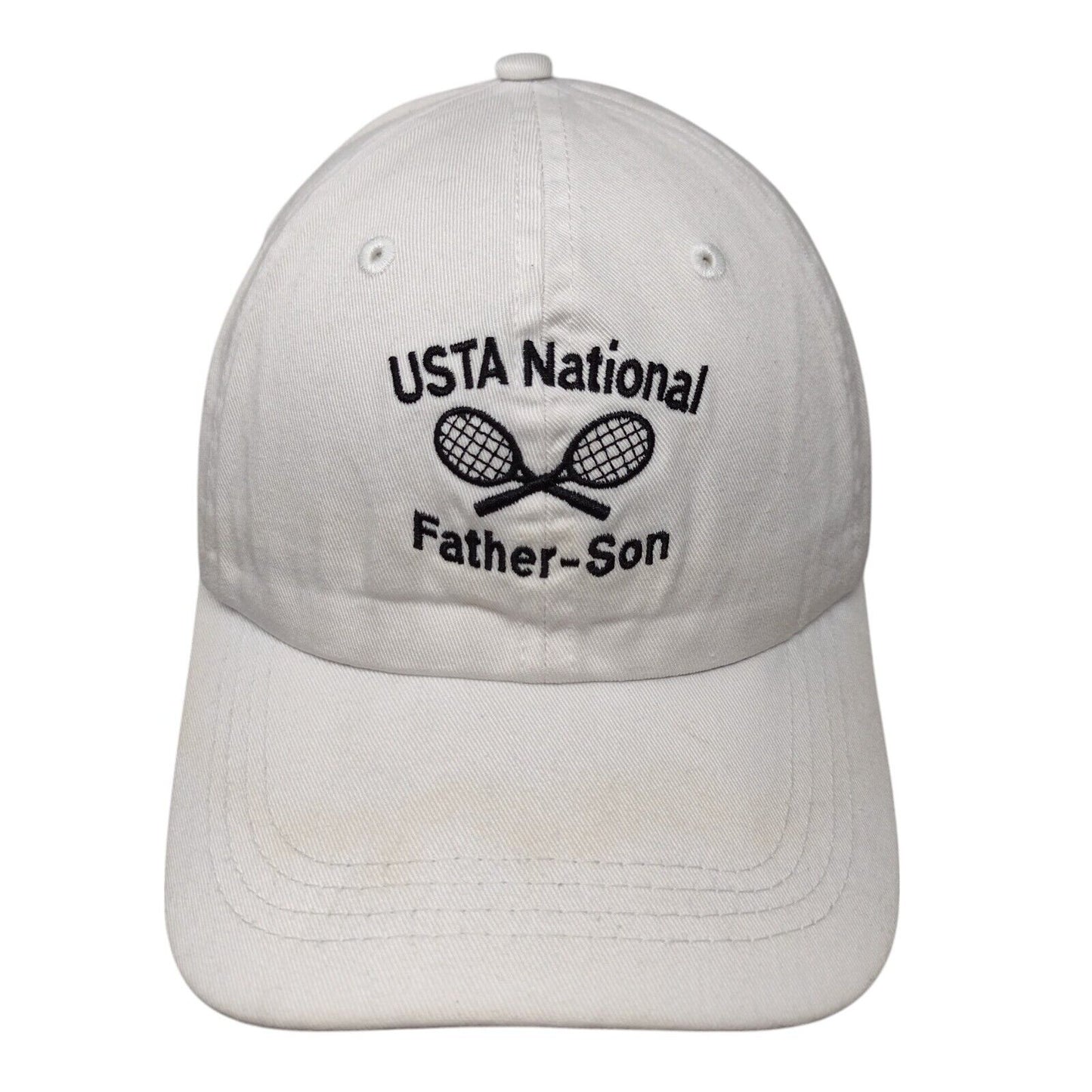 USTA National Father-Son Slideback Hat White One Size Longwood 14