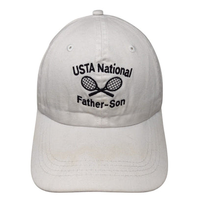 USTA National Father-Son Slideback Hat White One Size Longwood 14