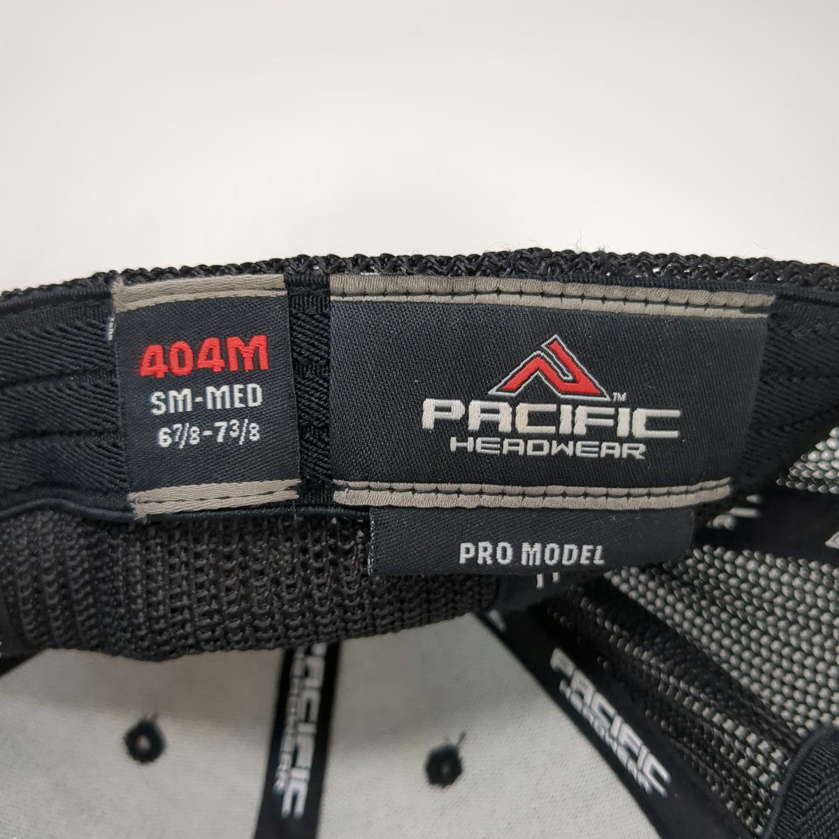 Pacific Headwear Baseball Cap Black 7 3/8 Mesh Back Stretch Fit Hat Number 9