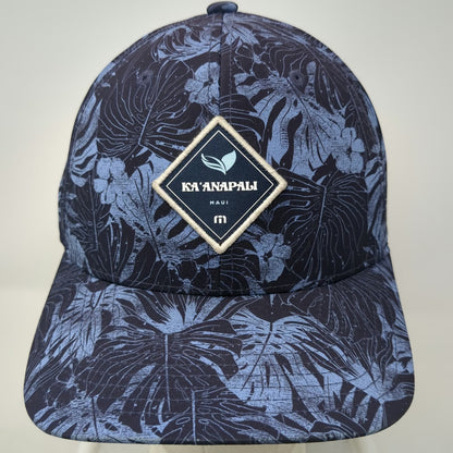 Travis Mathew Snapback Blue One Size Hat Ka'anapali Maui Floral Monstera Print