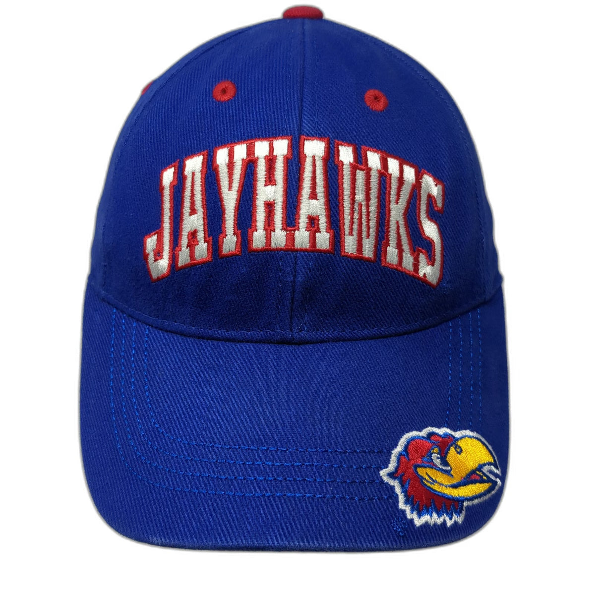 Captivating Headgear Kansas Jayhawks NCAA Hat Blue Red White One Size Strapback