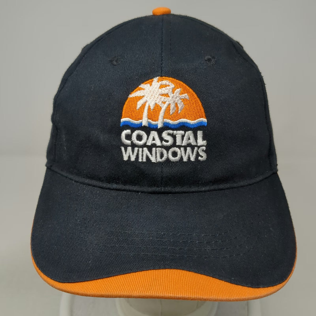 Hit Wear Baseball Cap Black OSFM Coastal Windows Palm Tree Logo Strapback hat