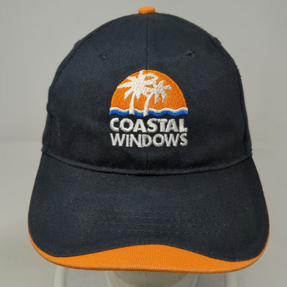 Hit Wear Baseball Cap Black OSFM Coastal Windows Palm Tree Logo Strapback hat