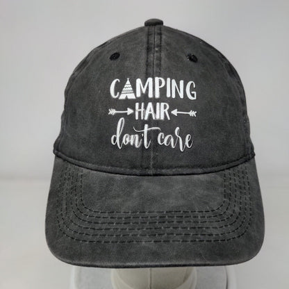 Camping Hair Don't Care Slideback Hat Gray One Size 6 Panel Adjustable