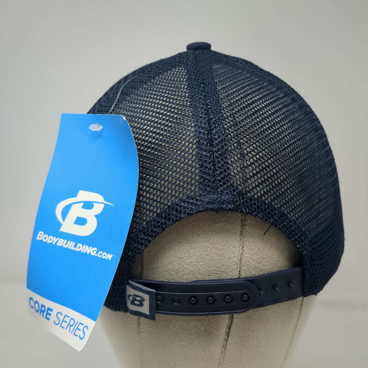 Bodybuilding Trucker Hat Blue One Size Mesh Back Snapback Patch Logo Gym Cap