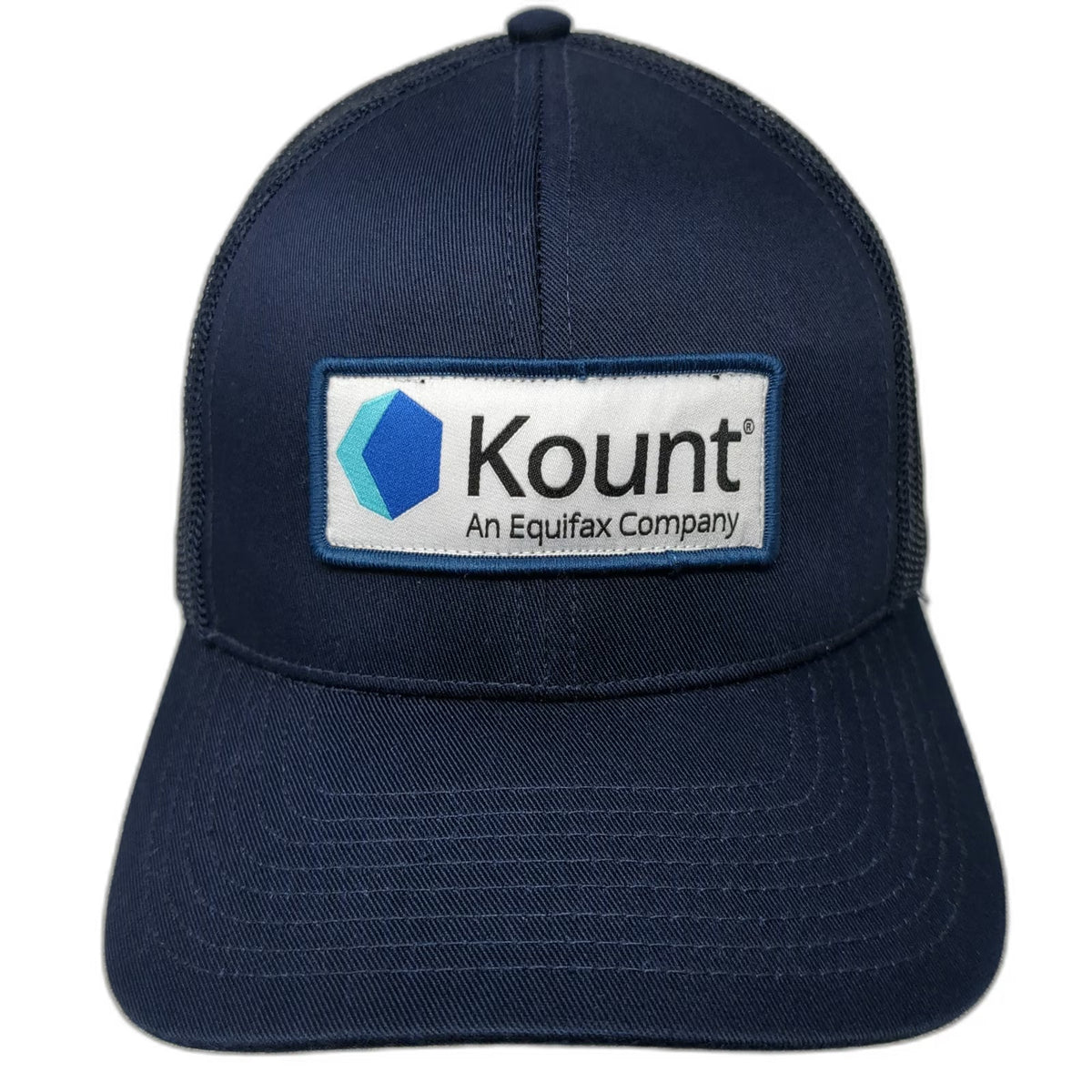 Cap America Trucker Hat Blue One Size Kount Equifax Patch Snapback Mesh Back