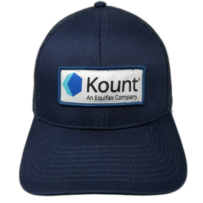 Cap America Trucker Hat Blue One Size Kount Equifax Patch Snapback Mesh Back