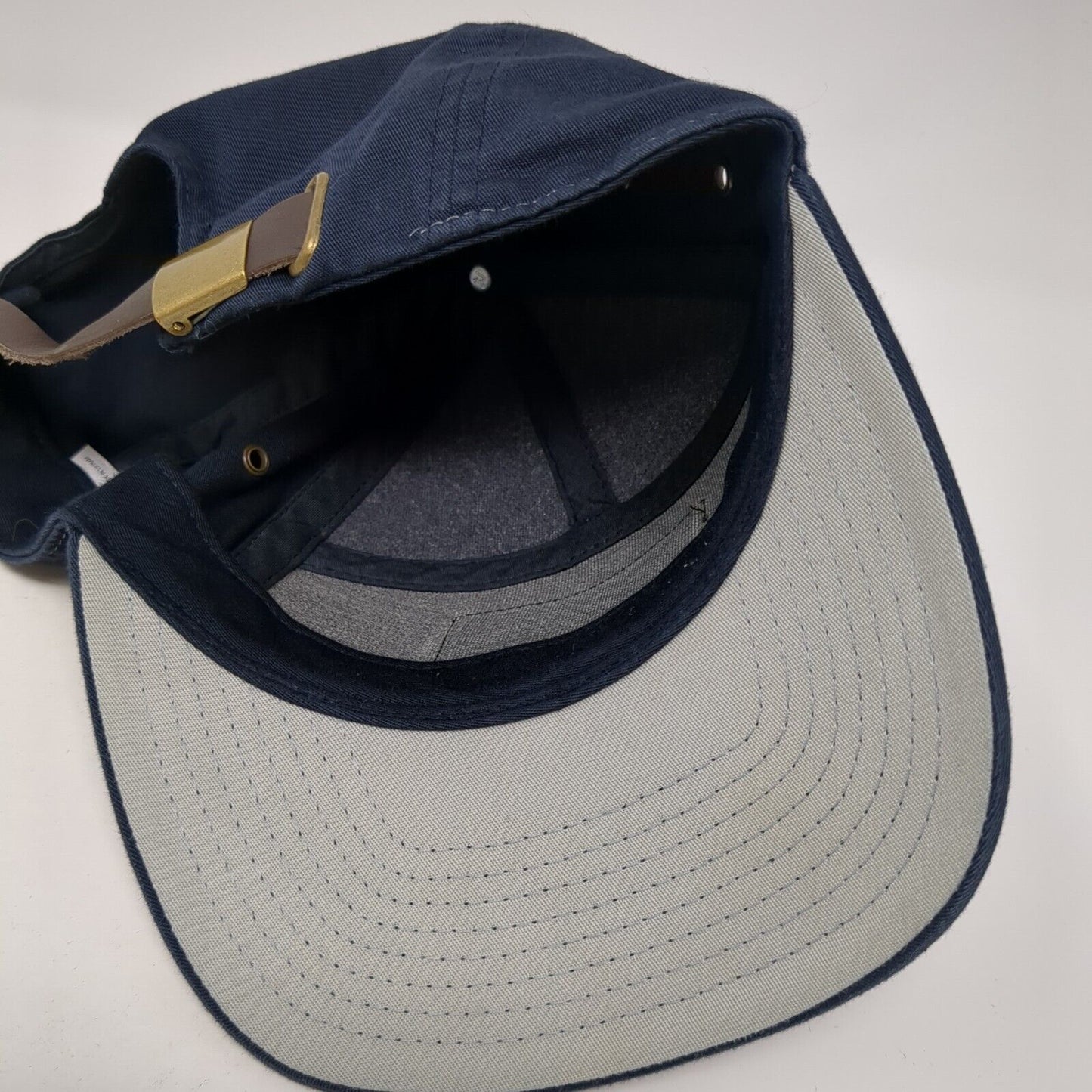 Ecliptic Brewing Slideback Hat Blue One Size Leather Strap Richardson