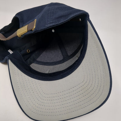 Ecliptic Brewing Slideback Hat Blue One Size Leather Strap Richardson