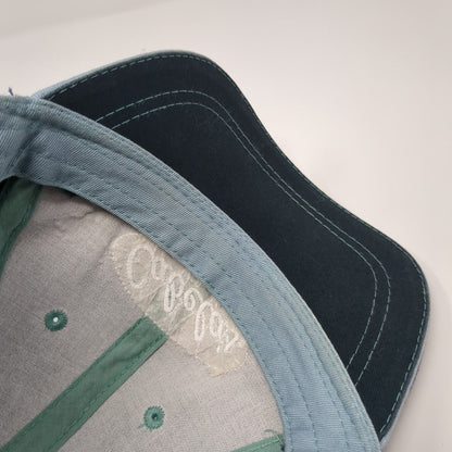 Cabela's Strapback Hat Blue One Size Adjustable Embroidered Distressed 6 Panel
