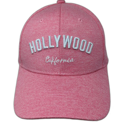 Pink Baseball Cap One Size Hollywood California Strapback Hat 3D Embroidery