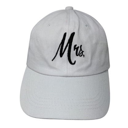 Mrs. Slideback Hat White One Size Adjustable Embroidered Vented Holes Cotton