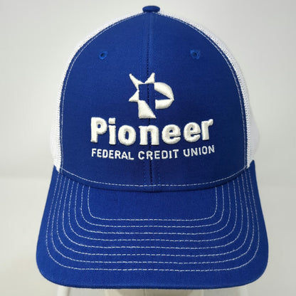 Richardson Trucker Hat Blue One Size Pioneer Federal Credit Union Mesh Snapback